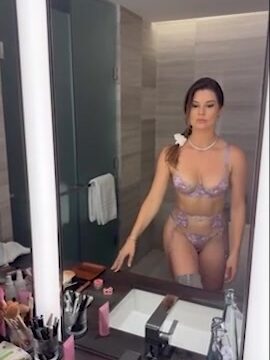 Amanda Cerny see through with overknees